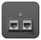 Blanca наружняя антрацит розетка 2-ая ТЛФ/КОМП, RJ45+RJ11, кат.5E, изолированная пластина BLNIA045116 - фото 72796