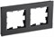 IEK Brite Decor чёрный матовый стекло рамка 2 места BR-M22-G-31-K02 - фото 73508