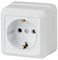 Intro Розетка Quadro 2-202-01 с заземлением 2P+E Schuko, 16А-250В, IP20, ОУ, белый Б0053783 - фото 76609
